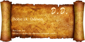 Dobrik Dénes névjegykártya